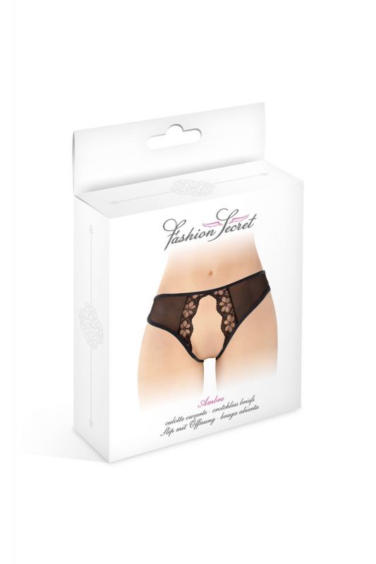 Трусики з відкритим доступом Fashion Secret Ambre Black, сітка