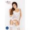 Корсет з пажами Passion JANET CORSET L/XL, white, трусики, напівпрозорий