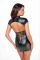 Сукня Noir Handmade F309 Fantasy, XXL, black, міні, під латекс, короткий рукав, шнурівка ззаду