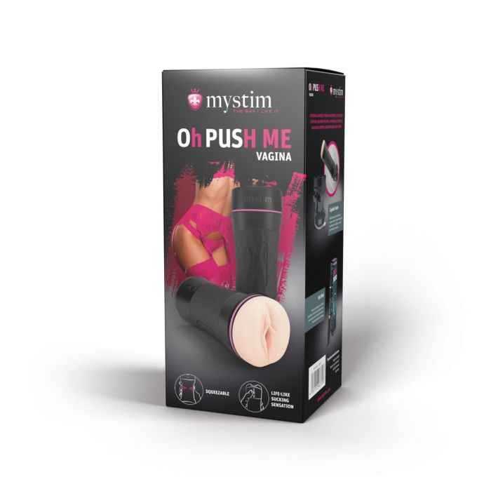 Мастурбатор-вагіна Mystim O(h) PUSH ME Vagina, можна стискати та регулювати вакуум