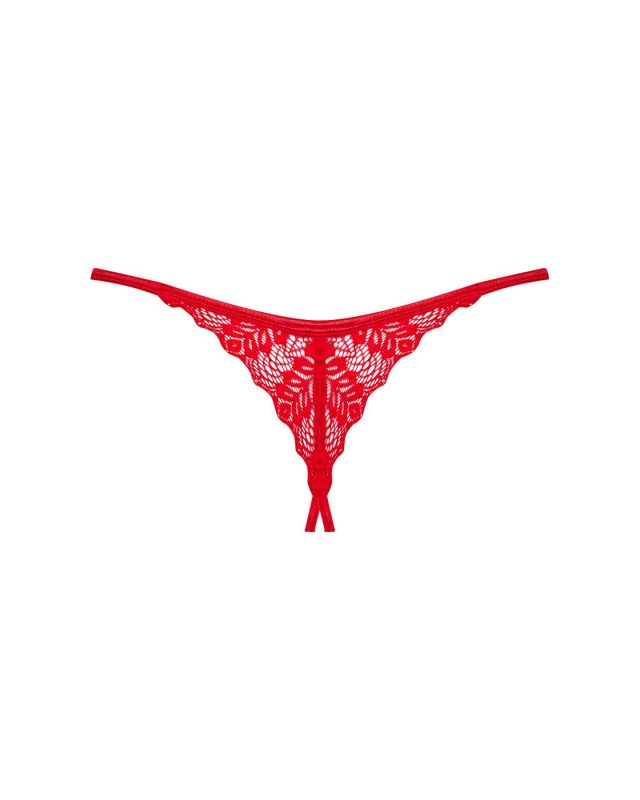 Трусики з доступом Obsessive Ingridia crotchless thong M/L, червоні