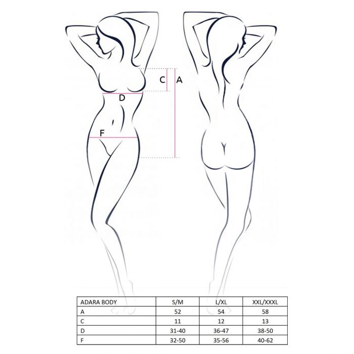 Боді-монокіні Passion ADARA BODY L/XL, black