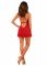 Прозора сорочка бебі-дол Obsessive Lacelove babydoll & thong XS/S Red, мереживо, стрінги