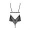 Боді Passion AMBERLY BODY 4XL/5XL black, асиметричний крій, мереживний ліф, золота нитка