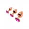 Металева анальна пробка Wooomy Tralalo Rose Gold Metal Plug Magenta M, діаметр 3,4 см, довжина 8 см