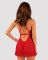 Прозора сорочка бебі-дол Obsessive Lacelove babydoll & thong M/L Red, мереживо, стрінги