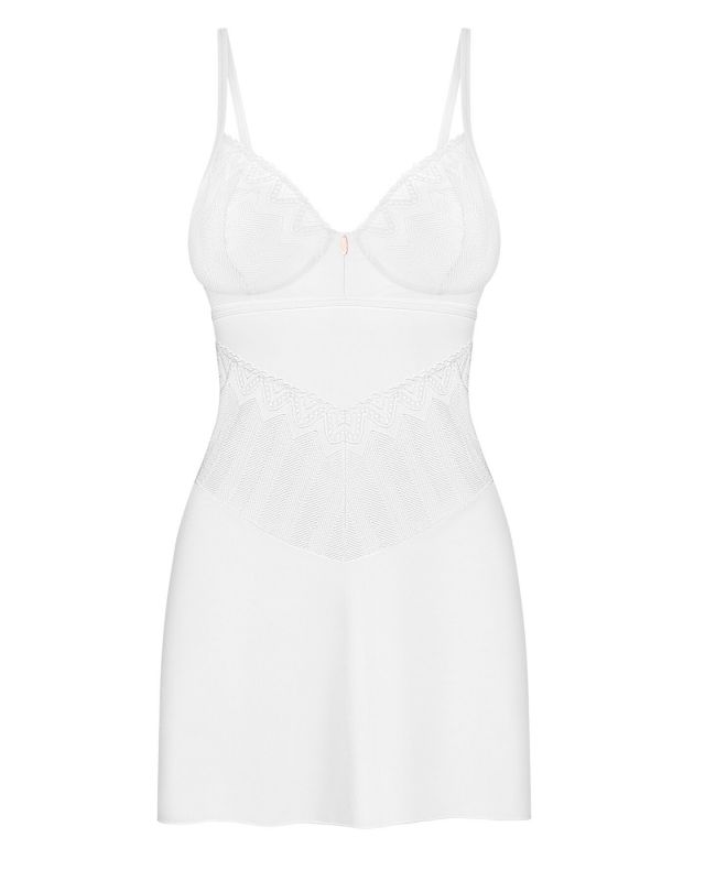 Пеньюар Obsessive Alissium chemise & thong, XS/S, мереживний ліф, стрінги в комплекті