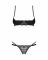 Комплект Obsessive Nutris 2-pcs crotchless set, XS/S, ліф з відкритими чашками, трусики з доступом