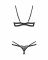 Комплект Obsessive Nutris 2-pcs crotchless set, XS/S, ліф з відкритими чашками, трусики з доступом