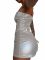 Мінісукня D&A, XS-S, white, nylon-lycra відкриті плечі з блискавкою на всю довжину