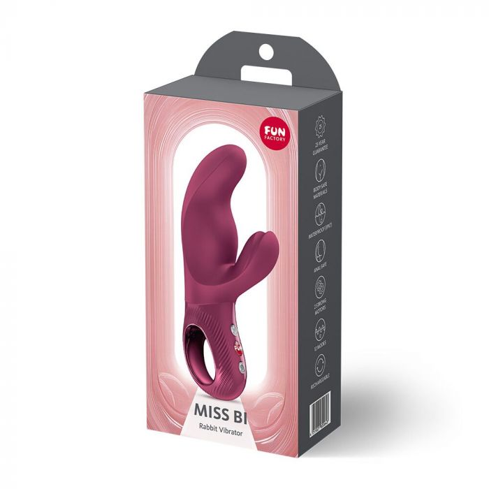 Вібратор-кролик Fun Factory MISS BI Wine Red, 2 незалежні мотори, діаметр 4,2 см