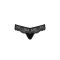 Мереживні трусики-танга з атласним бантиком Passion NAJA THONG XXL/XXXL, black