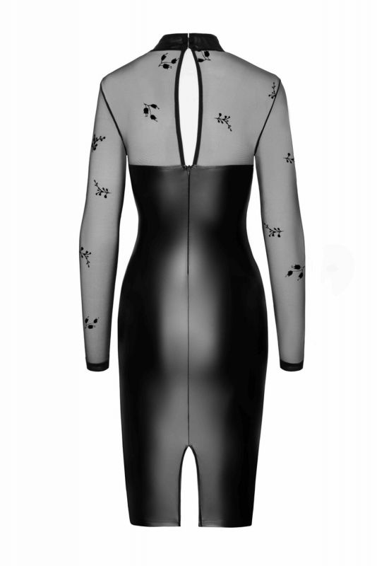 Сукня Noir Handmade F310 Sublime, XL, black, міді, мокрий ефект, верх — сітка, довгий рукав