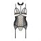 Корсет з відкритими грудьми Passion DOMINICA CORSET XXL/XXXL beige, пажі для панчіх, стрінги