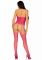 Мереживний бодістокінг з відкритим доступом Leg Avenue High neck lace bodystocking One size Raspberr