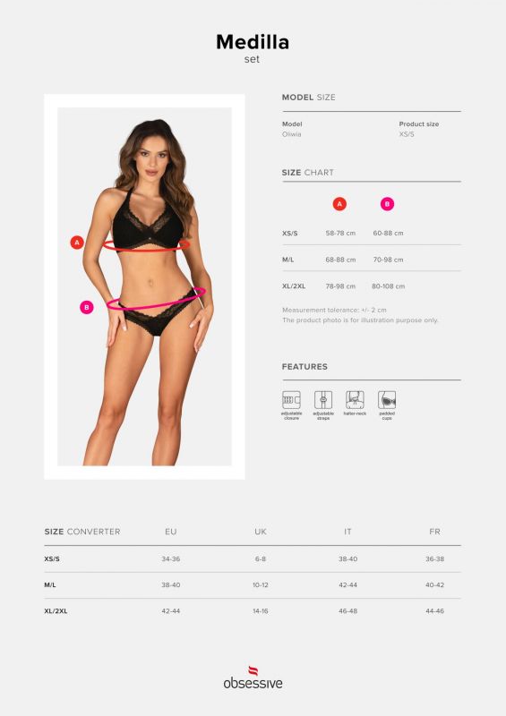 Комплект Obsessive Medilla 2-pcs set XL/2XL