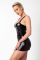 Сукня Noir Handmade F320 Starlet, XL, під латекс, міні, блискавка по всій довжині, кільце на поясі