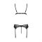 Комплект білизни Passion NESSY SET XXL/XXXL black, бюстгальтер, пояс для панчіх, стрінги