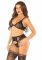 Комплект ліф, трусики, пояс із панчохами Leg Avenue One Size, Black