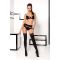 Комплект білизни Passion Exclusive TONYA SET L/XL, black, трусики, ліф, пояс для панчох