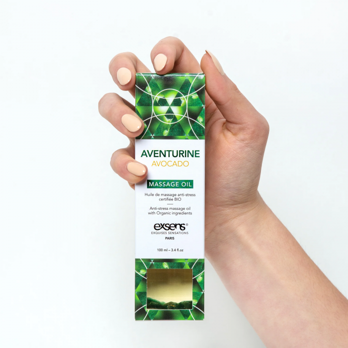Розпродаж!!! Масажна олія EXSENS Aventurine Avocado (антистрес) 100мл (термін 12.2026)
