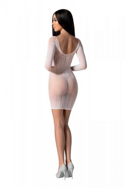 Напівпрозора мінісукня Passion BS101 One Size, white, рукава-мітенки