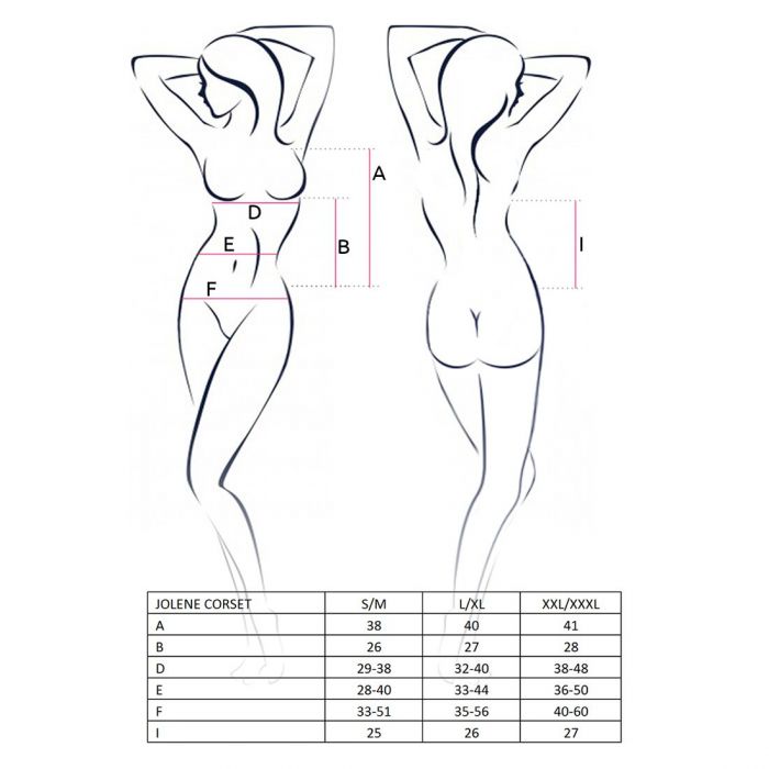 Корсет з пажами Passion JOLENE CORSET L/XL, black, трусики, напіввідчинені груди, напівпрозорий