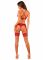 Комплект білизни Obsessive Lacelove cupless 3pcs set XS/S Red, бюстгальтер, стрінги, пояс для панчіх