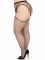 Панчохи Leg Avenue Stokings with O-ring Attached Garter Belt, 1X/2X, чорні, у сітку, імітація пояса