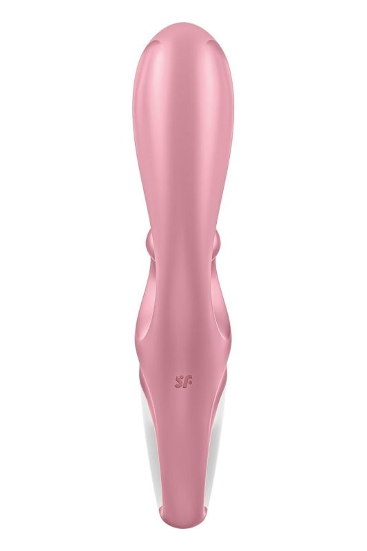 Смарт вібратор-кролик Satisfyer Hug Me Pink, 2 мотори, діаметр 4,2см, широка кліторальна частина