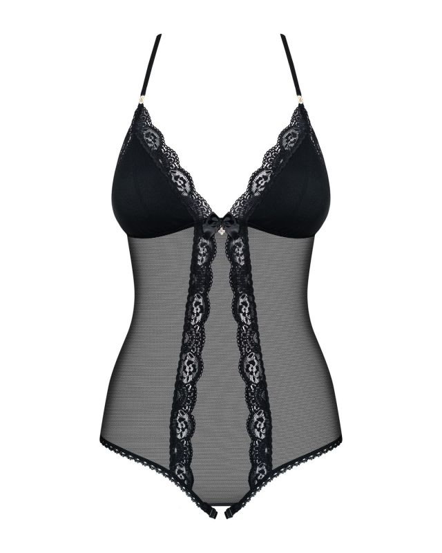Сітчастий боді з відкритими сідницями Obsessive 841-TED-1 teddy S/M, чорний
