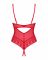 Боді з доступом Obsessive Ingridia crotchless teddy XL/2XL, червоне, відкриті груди