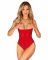 Боді з доступом Obsessive Ingridia crotchless teddy XL/2XL, червоне, відкриті груди