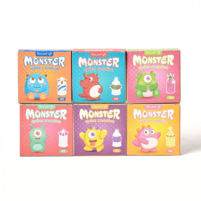 Насадка на член Recare Green Monster Spike Condom (презерватив з рядом кульок і вусиками на кінчику)