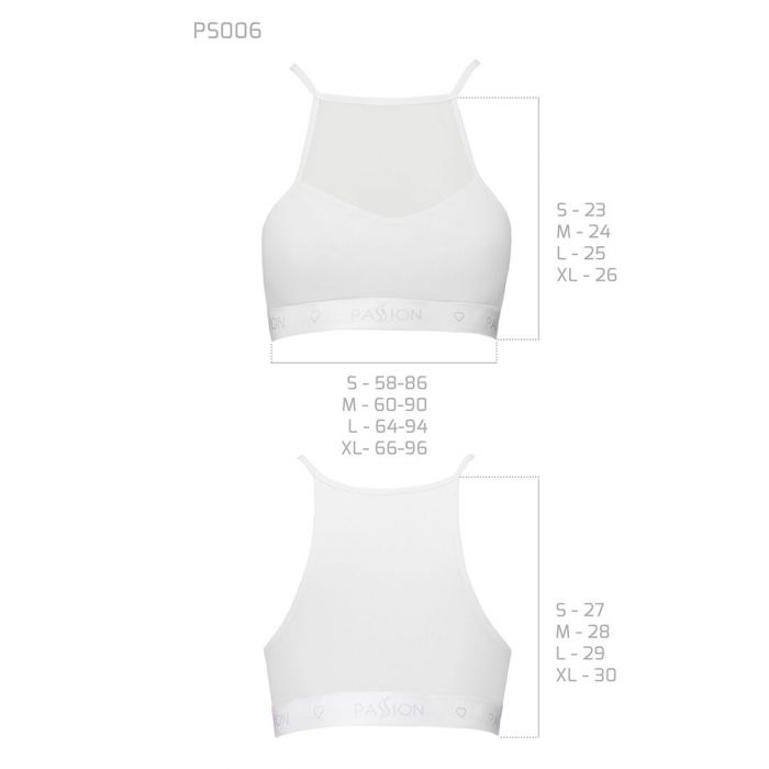 Спортивний топ з прозорою вставкою Passion PS006 TOP L, white
