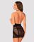 Напівпрозора сорочка з відкритими грудьми Obsessive Lacrisia chemise XS/S, чорна, з чокером