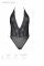 Боді Passion DROSERA BODY black, L/XL, високі вирізи, верх на зав’язках