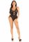 Боді з відкритою спиною та рюшами на стегнах Leg Avenue Lace Floral Lace Halter Teddy One Size, Black