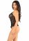 Боді з відкритою спиною та рюшами на стегнах Leg Avenue Lace Floral Lace Halter Teddy One Size, Black