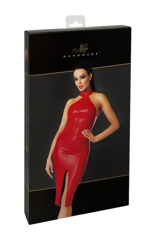 Сукня Noir Handmade F354 Red powerwetlook dress - L