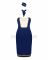 Еротичний костюм стюардеси Obsessive Stewardess uniform M/L, blue, сукня, пілотка, шарф, манжети