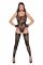 Боді Noir Handmade F242 Tulle body with patterned flock embroidery, M