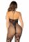 Бодістокінг з глибоким декольте Leg Avenue Seamless Net and Lace Lingerie Jumpsuit One Size, Black