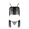 Комплект білизни Passion Exclusive KASSANDRA SET OpenBra 2XL/3XL black, ліф, трусики-спідниця