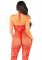 Бодістокінг з глибоким декольте Leg Avenue Seamless Net and Lace Lingerie Jumpsuit One Size, Red