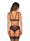 Комплект Obsessive Allastia 2-pcs set black L/XL, регульовані бретелі, багаторівнева застібка