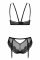 Комплект Obsessive Allastia 2-pcs set black L/XL, регульовані бретелі, багаторівнева застібка