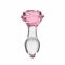 Скляна анальна пробка Pillow Talk Rosy Luxurious Glass Anal Plug, ⌀3,3 см, віброкуля в подарунок