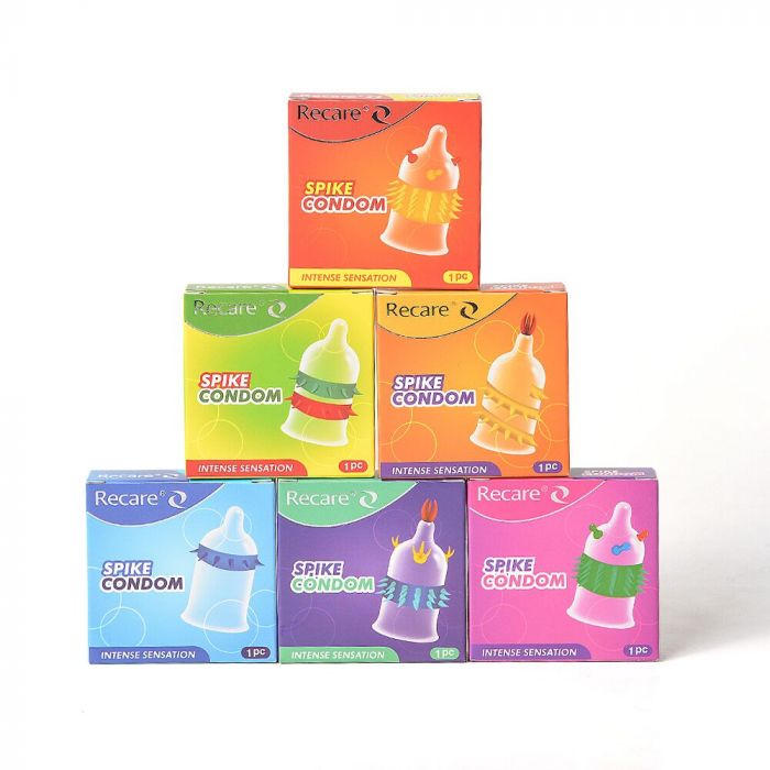 Насадка на член Recare Spike Condom Orange (презерватив з вусиками та шипами)