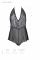 Боді Passion LEAFA BODY black, XXL/XXXL на зав'язках, м'яка чашка, низ у вигляді шортиків